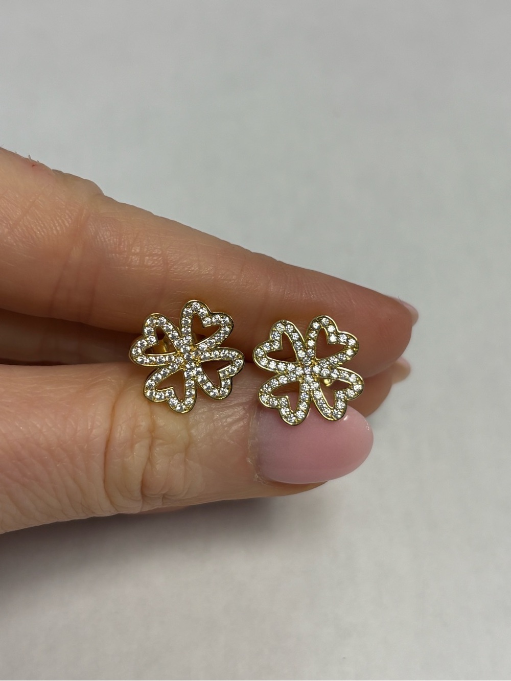Suzy Levian Yellow Sterling Silver Clover Stud Earrings NWT